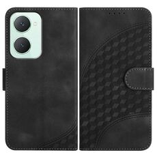 Per vivo Y03 4G Global YX0060 Custodia in pelle per telefono con testa di elefante in rilievo con cordino (nero)