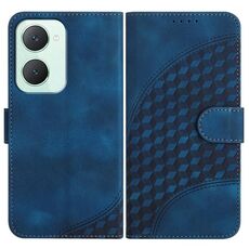 Per vivo Y03 4G Global YX0060 Custodia in pelle per telefono con testa di elefante in rilievo con cordino (blu reale)