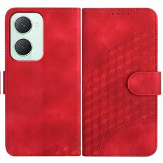 Per vivo Y03 4G Global YX0060 Custodia in pelle per telefono con testa di elefante in rilievo con cordino (rosso)