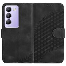 Per vivo Y100 5G IDN/Y200e 5G Global YX0060 Custodia in pelle per telefono con testa di elefante in rilievo con cordino (nero)