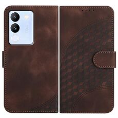 Per vivo V30 Lite 5G Global YX0060 Custodia in pelle per telefono con testa di elefante in rilievo con cordino (caffè)