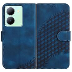 Per vivo Y27s 4G Global YX0060 Custodia in pelle per telefono con testa di elefante in rilievo con cordino (blu reale)