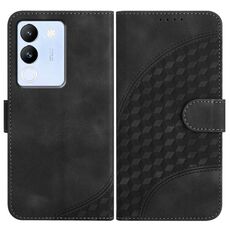 Per vivo V29e 5G Global/Y200 5G Global YX0060 Custodia in pelle per telefono con testa di elefante in rilievo con cordino (nero)