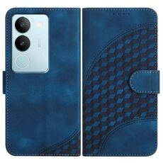 Per vivo V29 5G Global/V29 Pro YX0060 Custodia in pelle per telefono con testa di elefante in rilievo con cordino (blu reale)
