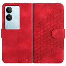 Per vivo V29 5G Global/V29 Pro YX0060 Custodia in pelle per telefono con testa di elefante in rilievo con cordino (rosso)