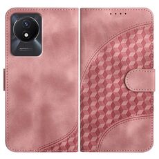 Per vivo Y02A 4G/Y02 4G/Y11 2023/Y02t YX0060 Custodia in pelle per telefono con testa di elefante in rilievo con cordino (rosa)