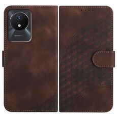 Per vivo Y02A 4G/Y02 4G/Y11 2023/Y02t YX0060 Custodia in pelle per telefono con testa di elefante in rilievo con cordino (caffè)