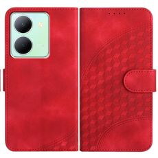 Per vivo Y27 5G/Y36 4G India YX0060 Custodia in pelle per telefono con testa di elefante in rilievo con cordino (rosso)