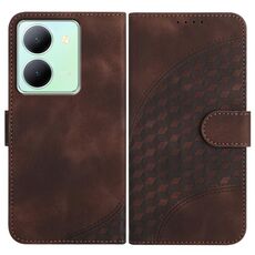 Per vivo Y27 5G/Y36 4G India YX0060 Custodia in pelle per telefono con testa di elefante in rilievo con cordino (caffè)