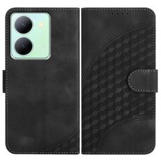 Per vivo Y36 5G Global/Y36 4G Global YX0060 Custodia in pelle per telefono con testa di elefante in rilievo con cordino (nero)