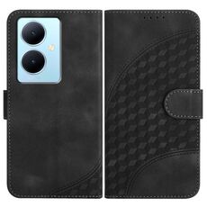 Per vivo V29 Lite YX0060 Custodia in pelle per telefono con testa di elefante in rilievo con cordino (nero)