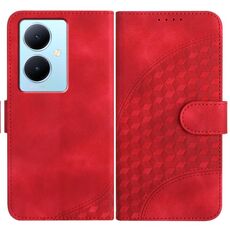 Per vivo V29 Lite YX0060 Custodia in pelle per telefono con testa di elefante in rilievo con cordino (rosso)