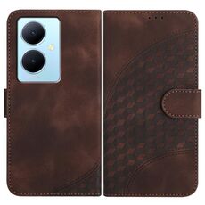 Per vivo V29 Lite YX0060 Custodia in pelle per telefono con testa di elefante in rilievo con cordino (caffè)