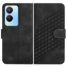 Per vivo Y56 5G Global/Y16 4G Global YX0060 Custodia in pelle per telefono con testa di elefante in rilievo con cordino (nero)
