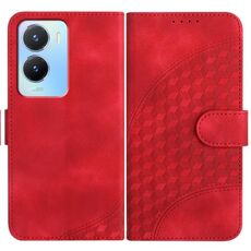 Per vivo Y56 5G Global/Y16 4G Global YX0060 Custodia in pelle per telefono con testa di elefante in rilievo con cordino (rosso)