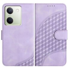 Per vivo Y100 5G Global YX0060 Custodia in pelle per telefono con testa di elefante in rilievo con cordino (viola chiaro)