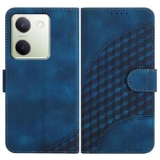 Per vivo Y100 5G Global YX0060 Custodia in pelle per telefono con testa di elefante in rilievo con cordino (blu reale)
