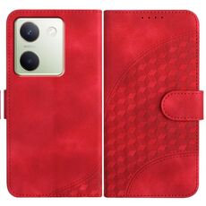Per vivo Y100 5G Global YX0060 Custodia in pelle per telefono con testa di elefante in rilievo con cordino (rosso)