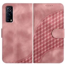 Per vivo Y72 5G/iQOO Z3/Y52 5G YX0060 Custodia in pelle per telefono con testa di elefante in rilievo con cordino (rosa)