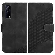 Per vivo Y72 5G/iQOO Z3/Y52 5G YX0060 Custodia in pelle per telefono con testa di elefante in rilievo con cordino (nero)