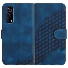 Per vivo Y72 5G/iQOO Z3/Y52 5G YX0060 Custodia in pelle per telefono con testa di elefante in rilievo con cordino (blu reale)