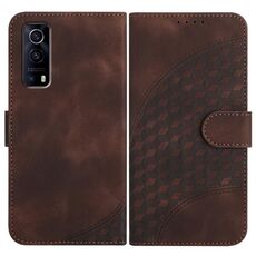 Per vivo Y72 5G/iQOO Z3/Y52 5G YX0060 Custodia in pelle per telefono con testa di elefante in rilievo con cordino (caffè)