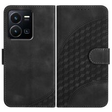 Per vivo Y77e 5G YX0060 Custodia in pelle per telefono con testa di elefante in rilievo con cordino (nero)