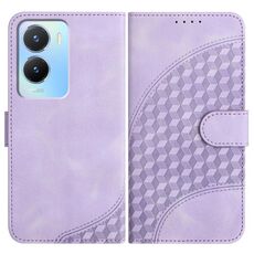 Per vivo Y02s 4G Global YX0060 Custodia in pelle per telefono con testa di elefante in rilievo con cordino (viola chiaro)