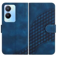 Per vivo Y02s 4G Global YX0060 Custodia in pelle per telefono con testa di elefante in rilievo con cordino (blu reale)