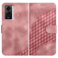 Per vivo Y75 5G Global/T1 5G Global YX0060 Custodia in pelle per telefono con testa di elefante in rilievo con cordino (rosa)