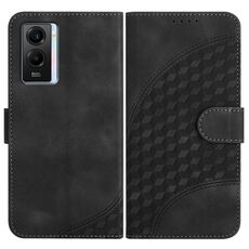 Per vivo Y75 5G Global/T1 5G Global YX0060 Custodia in pelle per telefono con testa di elefante in rilievo con cordino (nero)