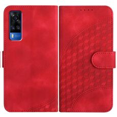 Per vivo Y53s 4G/Y51a/Y33 4G YX0060 Custodia in pelle per telefono con testa di elefante in rilievo con cordino(Rosso)
