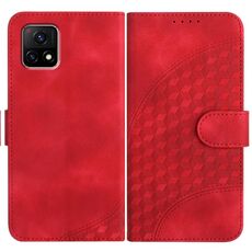 Per vivo Y72 5G India YX0060 Custodia in pelle per telefono con testa di elefante in rilievo con cordino (rosso)