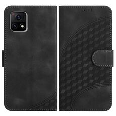Per vivo Y52s 5G/iQOO U3/Y31s 5G YX0060 Custodia in pelle per telefono con testa di elefante in rilievo con cordino (nero)