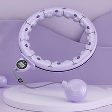 Cerchio fitness con conteggio display digitale staccabile intelligente, vita adatta: 65-80 cm viola