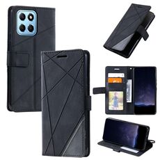 Per Honor X8 5G Custodia per telefono in pelle con giuntura Skin Feel (nera)