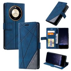 Custodia per telefono in pelle con giuntura Skin Feel per Honor X50 (blu)