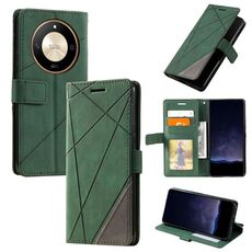 Custodia per cellulare in pelle per Honor X50 Skin Feel (verde)