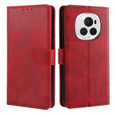 Custodia per cellulare in pelle con fibbia in vitello per Honor Magic6 Pro (rossa)