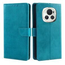 Per Honor Magic6 Custodia per cellulare in pelle con fibbia in vitello (azzurro)
