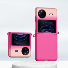 Per vivo X Flip Gradient Color Skin Feel Custodia per telefono antiurto con copertura totale per PC (Gradient Rose Red)