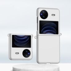 Custodia per telefono antiurto con copertura totale per PC per vivo X Flip Sfumatura di colore della pelle (bianca)