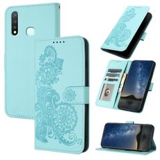 Per vivo Y19/U3/Y5s/Z5i/U20 Datura Custodia in pelle con motivo floreale in rilievo (Azzurro)