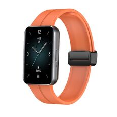 Per Honor Band 9 cinturino magnetico pieghevole in silicone con fibbia nera (arancione)