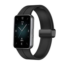 Per Honor Band 9 cinturino magnetico pieghevole in silicone con fibbia nera (nero)