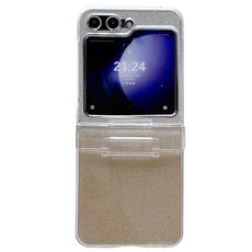 Per Samsung Galaxy Z Flip6 PC galvanico in quattro parti + custodia per telefono a copertura totale in carta glitterata (oro)