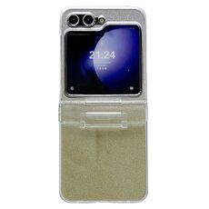 Per Samsung Galaxy Z Flip6 PC galvanico in quattro parti + custodia per telefono a copertura totale in carta glitterata (verde)