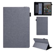 Custodia per tablet in pelle Smart serie straordinaria per Amazon Kindle Fire HD10 2017/2019 (grigio)