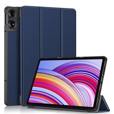 Per Xiaomi Redmi Pad SE Pro Custodia per tablet Smart in pelle Custer Pure Color con supporto a 3 pieghe (blu scuro)