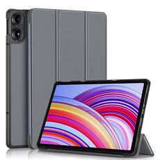 Per Xiaomi Redmi Pad SE Pro Custodia per tablet Smart in pelle Custer Pure Color con supporto a 3 pieghe (grigio)